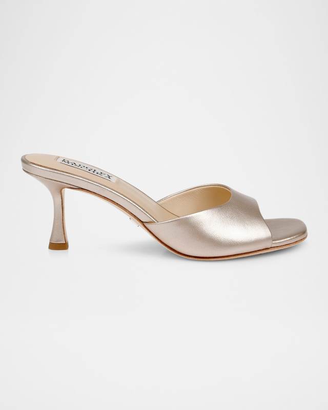 Draya Leather Kitten-Heel Mules